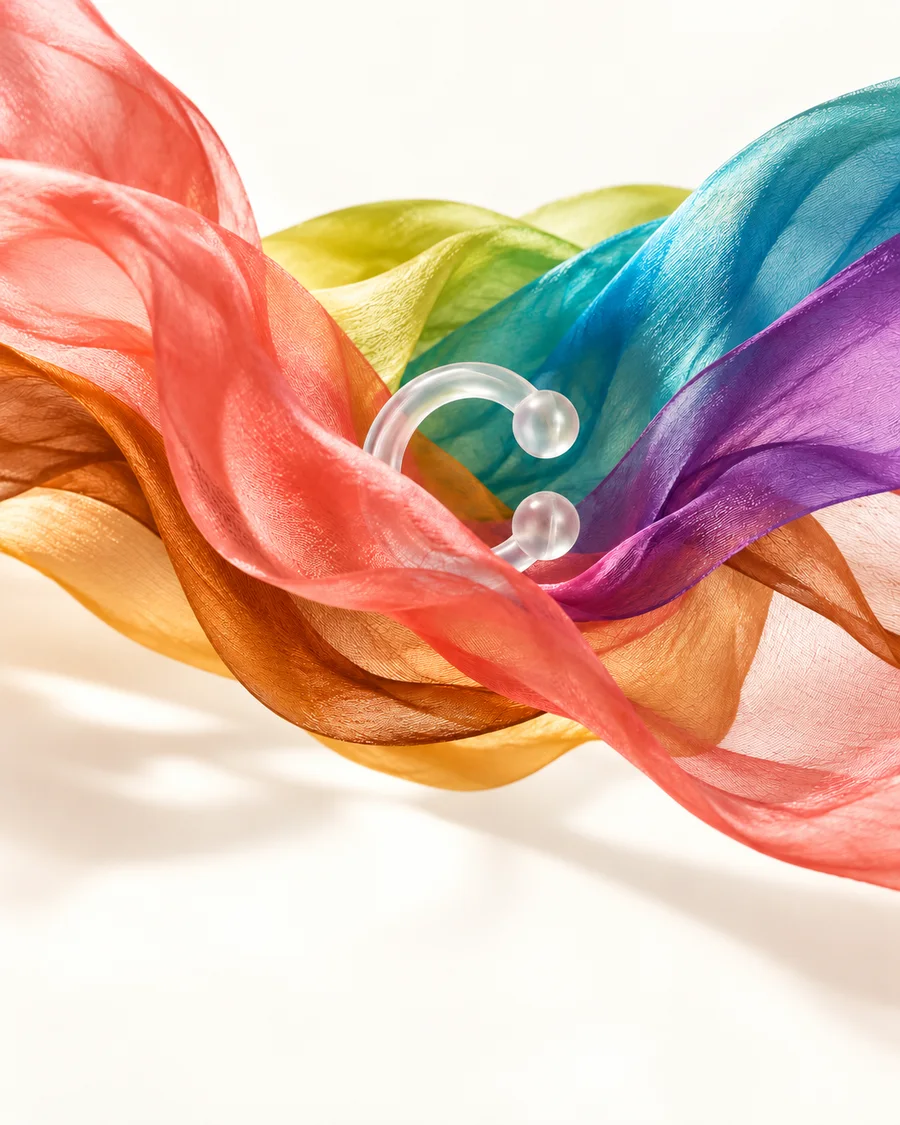 The clear NASMA ring in rainbow silk