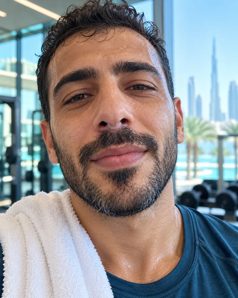 A man at the gym wearing NASMA